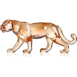 ✨ Home Decor Gold Crystal Leopard Cheetah Realistic Animal Art Ornament Statue